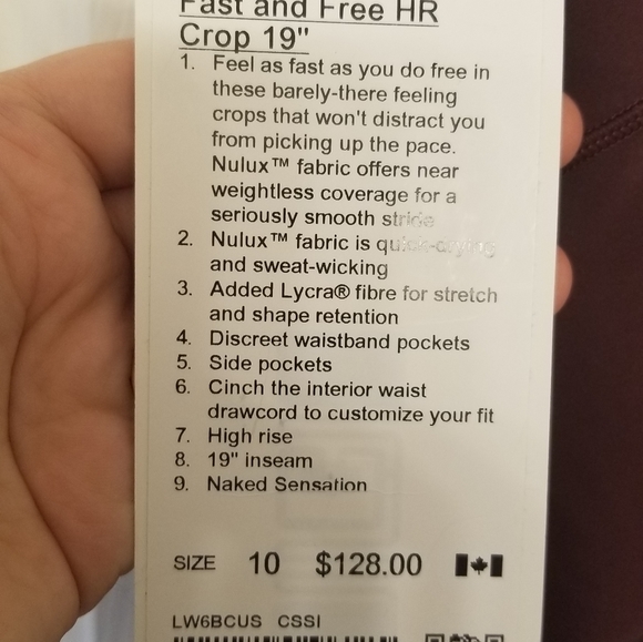 NWT fast and free crop, cassis - Picture 4 of 4